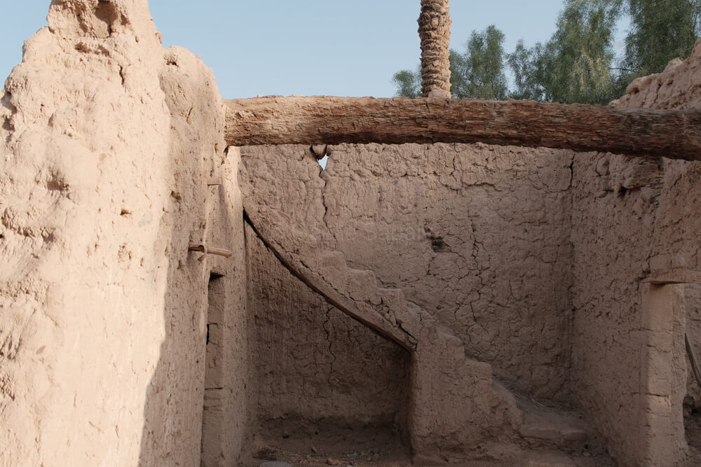 stairs of a house inside the Alula oasis heritage trail