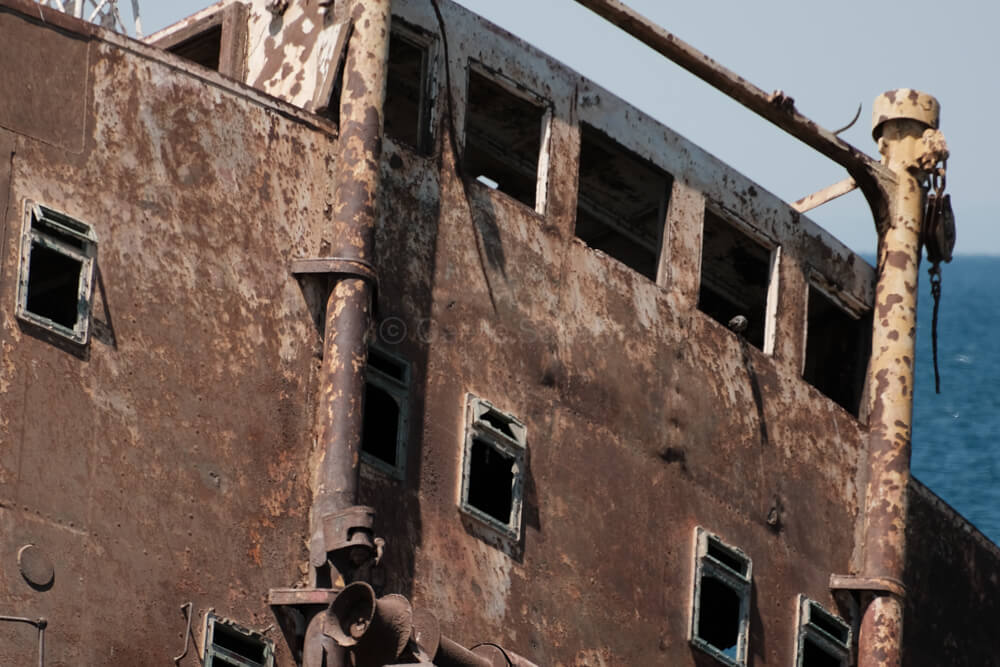 close up of Georgios G. Shipwreck
