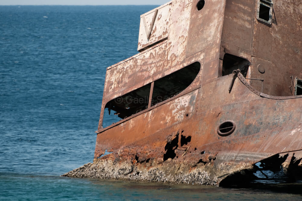 close up of Georgios G. Shipwreck